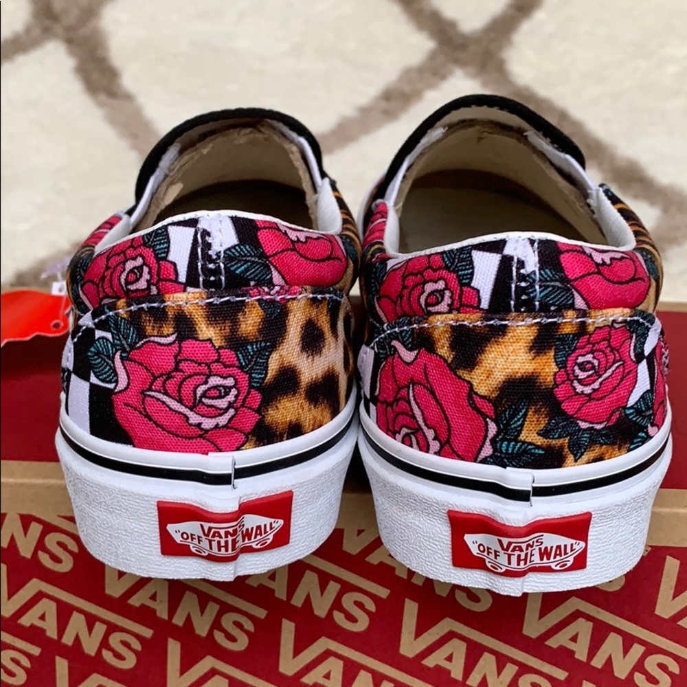 ••VANS CLASSIC SLIP ON ROSE/ANIMALCHCK TRWHT men’s - Picture 15 of 16